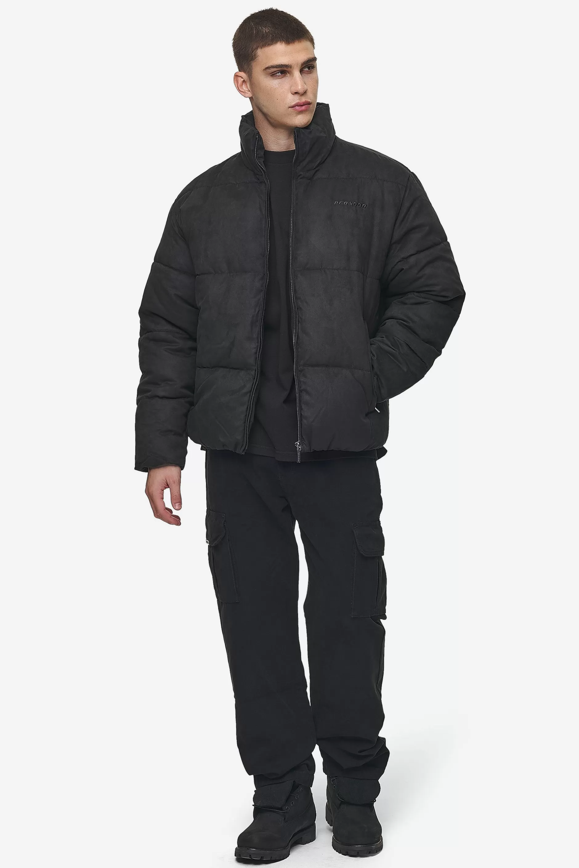 Sidan Velour Puffer Jacket Black-Pegador Best Sale