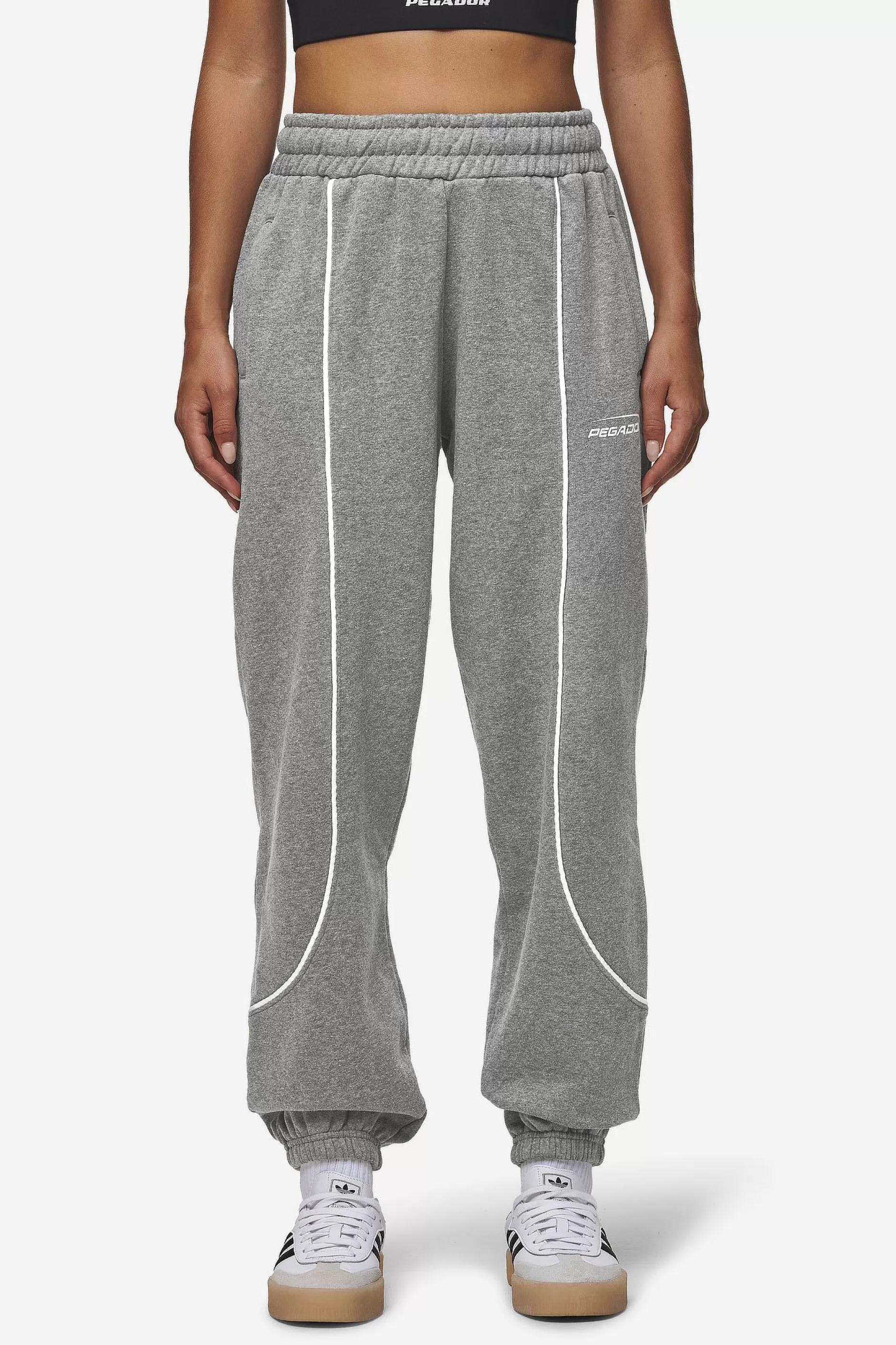 Silvi High Waisted Sweat Pants Deep Grey Melange-Pegador Store