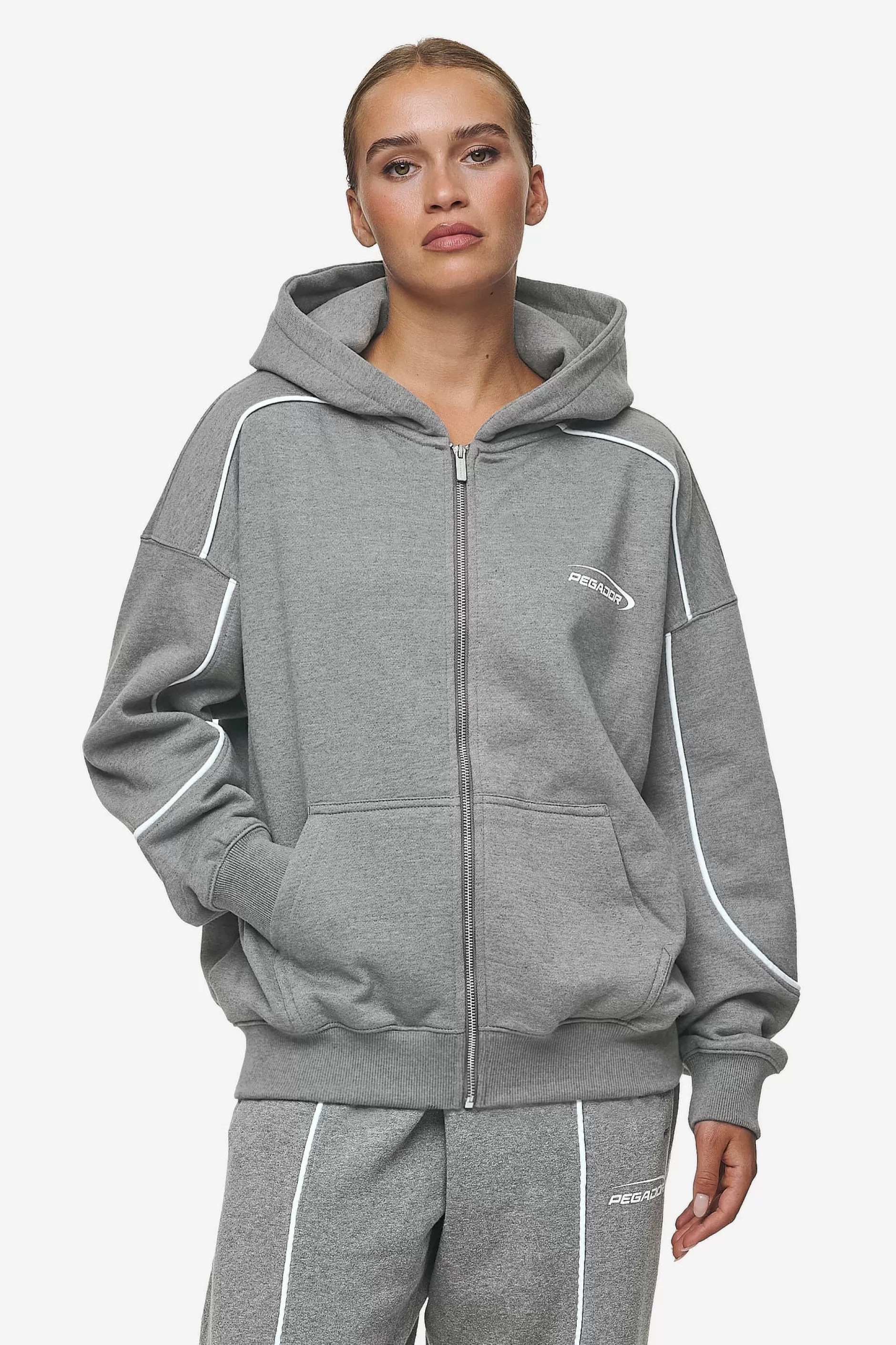 Silvi Oversized Sweat Jacket Deep Grey Melange-Pegador New