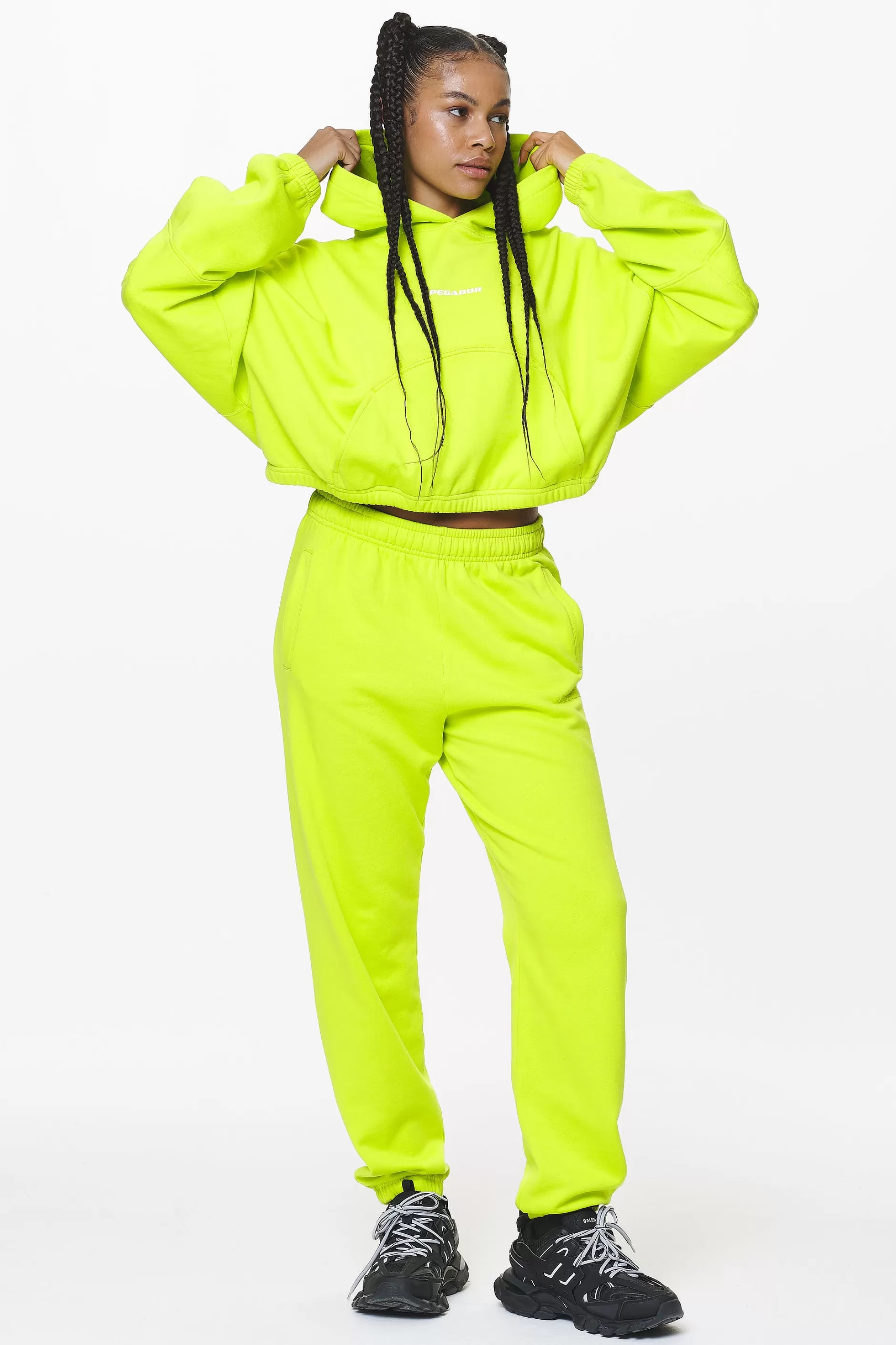 Skei Logo Oversized Cropped Hoodie -Pegador New