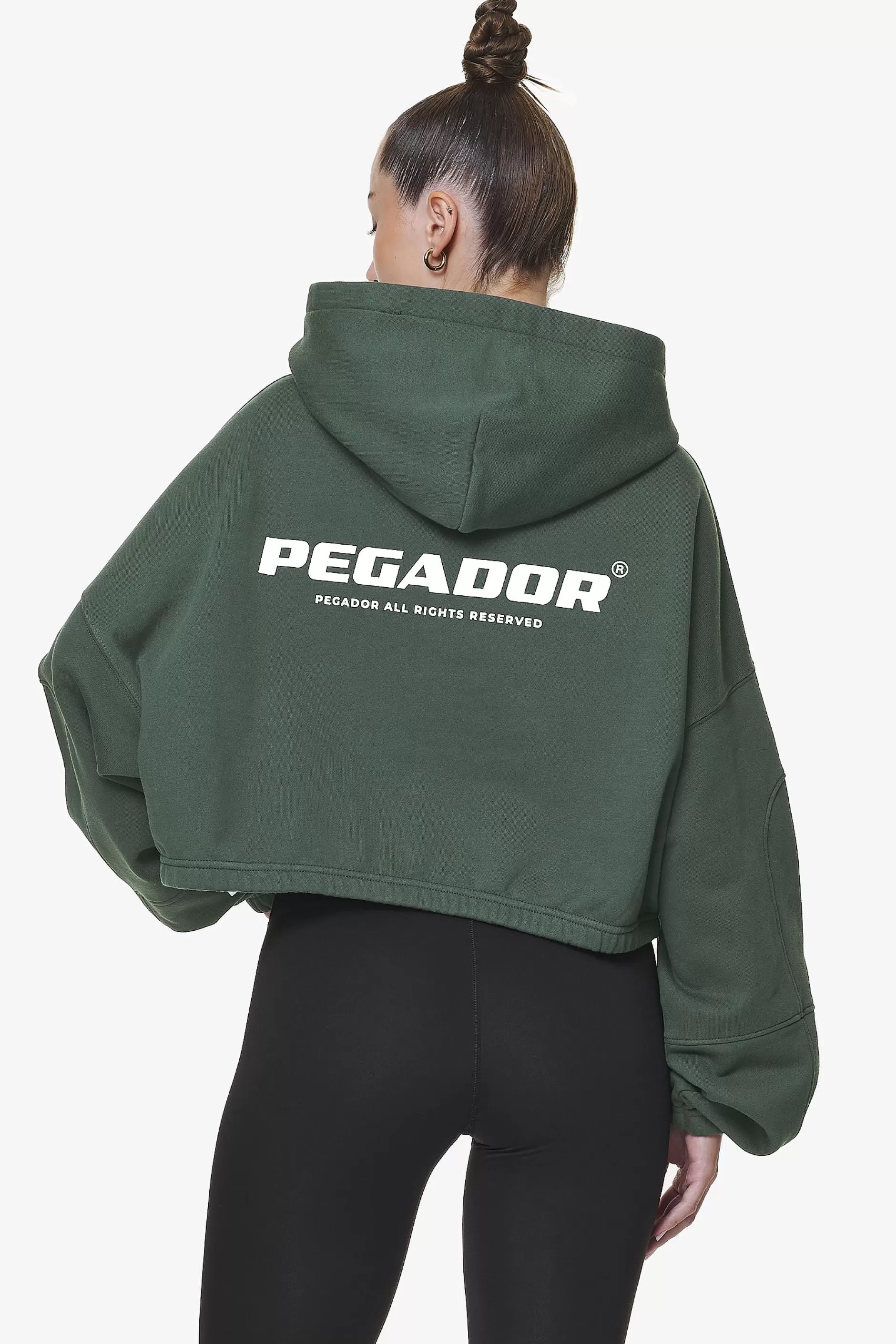 Skei Logo Oversized Cropped Hoodie -Pegador Fashion