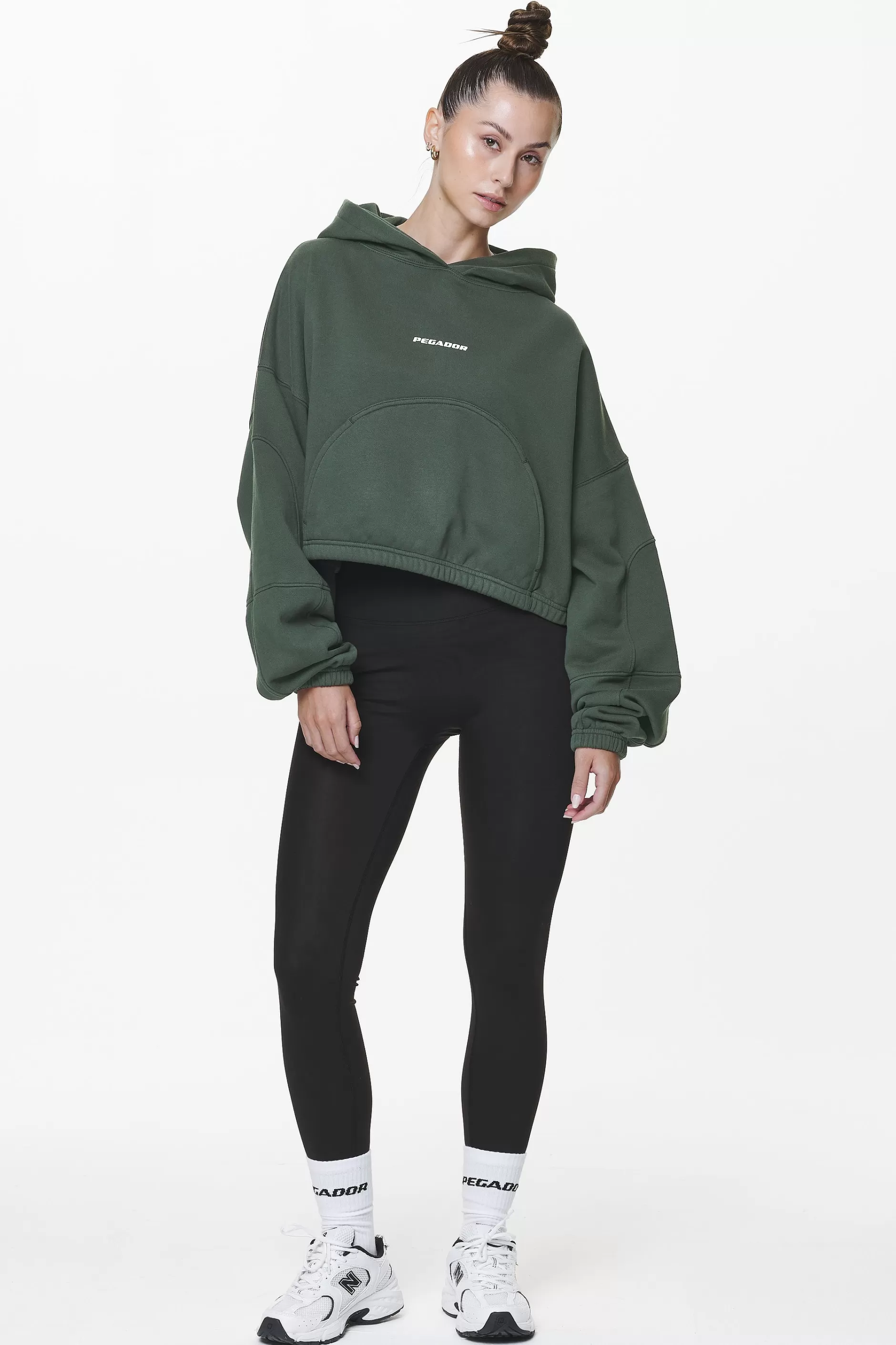 Skei Logo Oversized Cropped Hoodie -Pegador Fashion