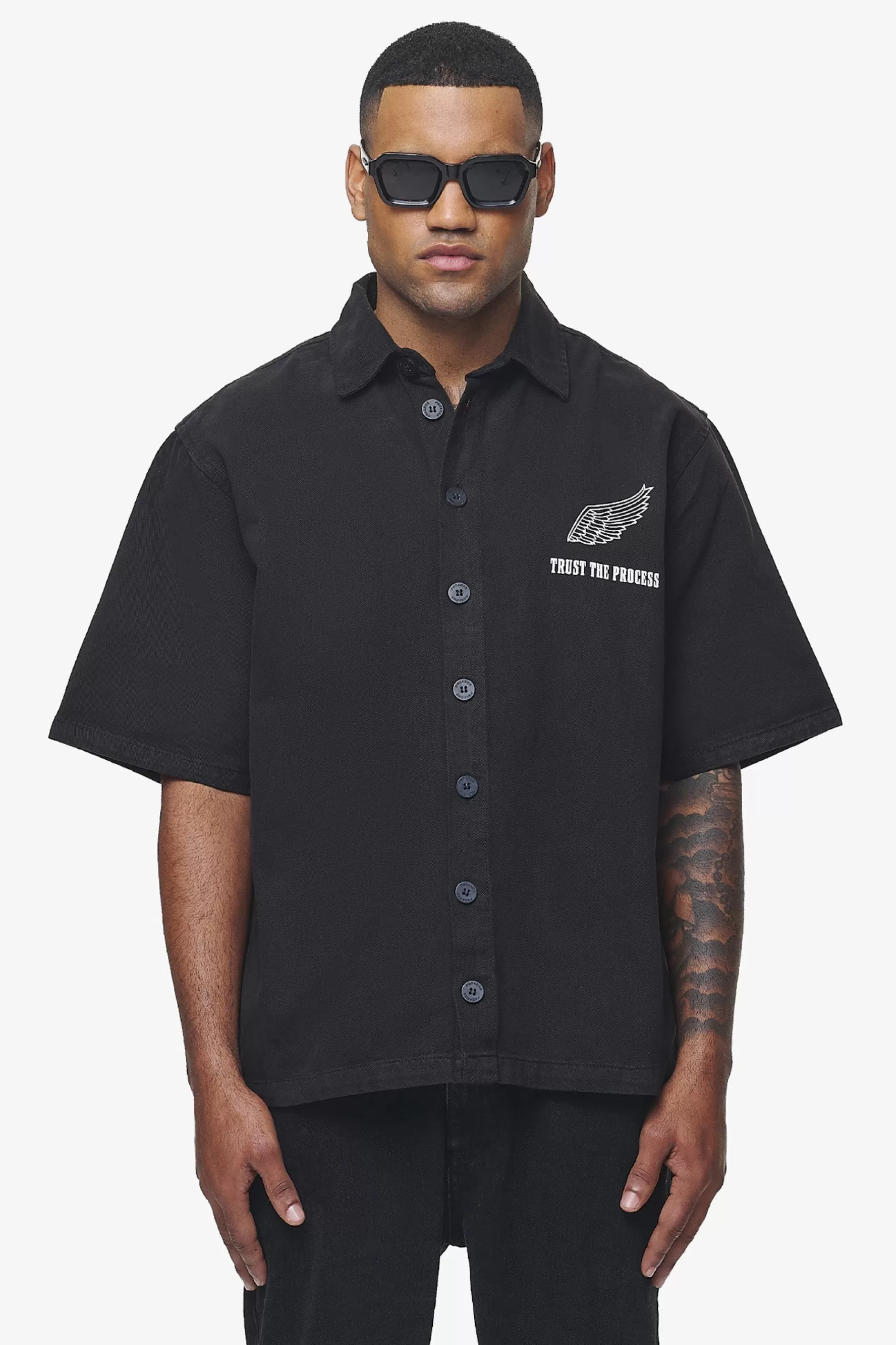 Skyler Denim Shirt Black Ink-Pegador Sale