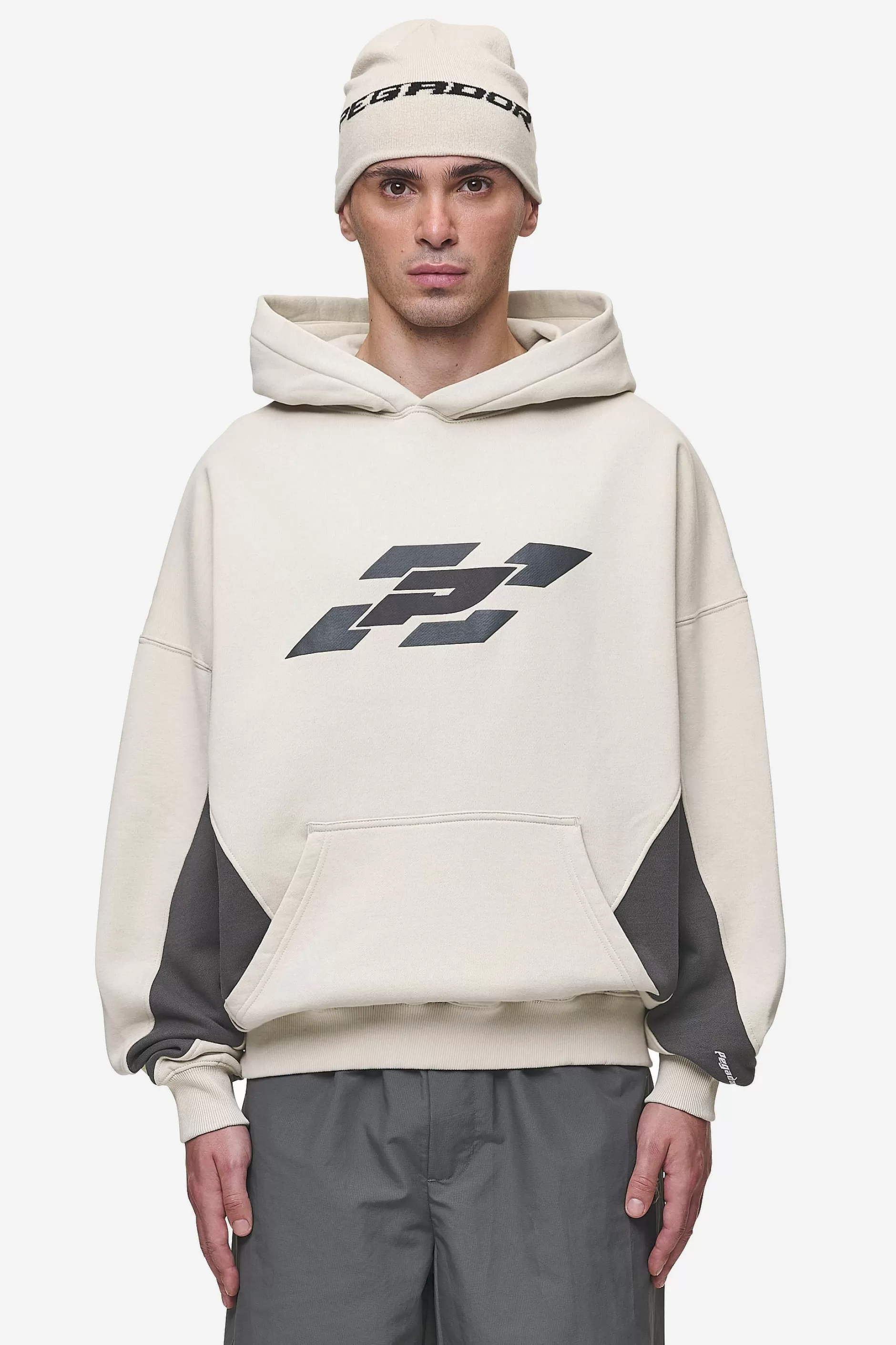 Slick Boxy Hoodie Washed Light Beige-Pegador Best