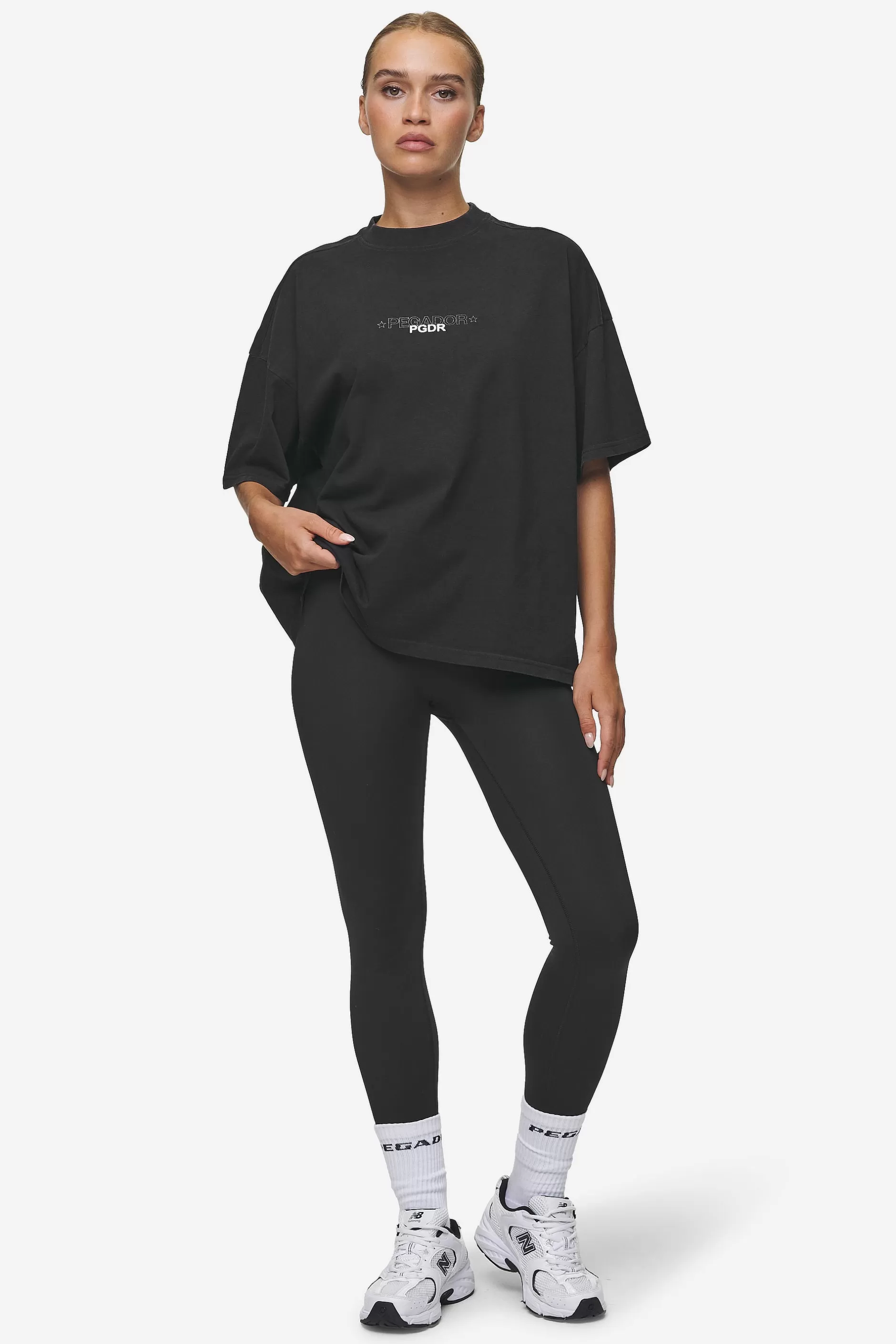 Sonia Heavy Oversized Tee Washed Black-Pegador Best Sale