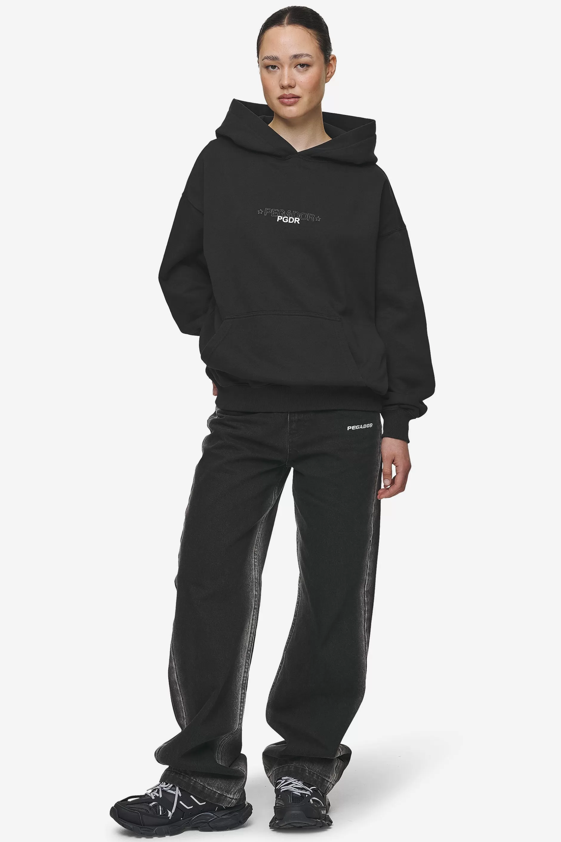 Sonia Oversized Hoodie Washed Black-Pegador Best