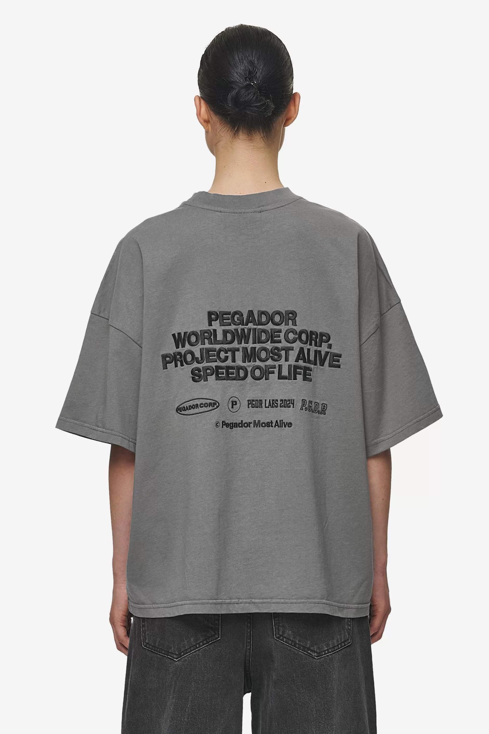 Sora Heavy Oversized Tee Washed Deep Grey-Pegador Clearance
