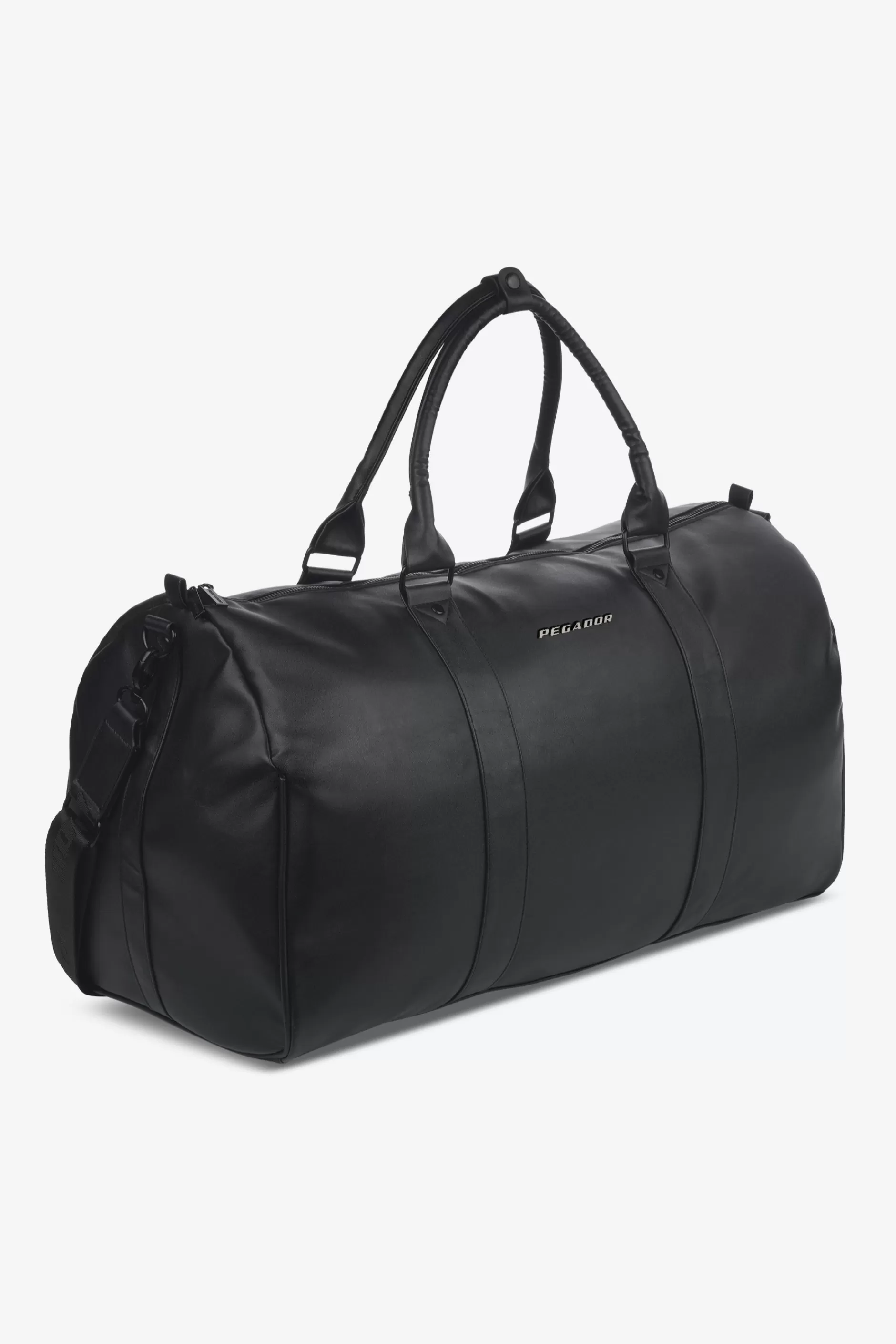 Strahan Logo Faux Leather Weekender Black-Pegador Best Sale