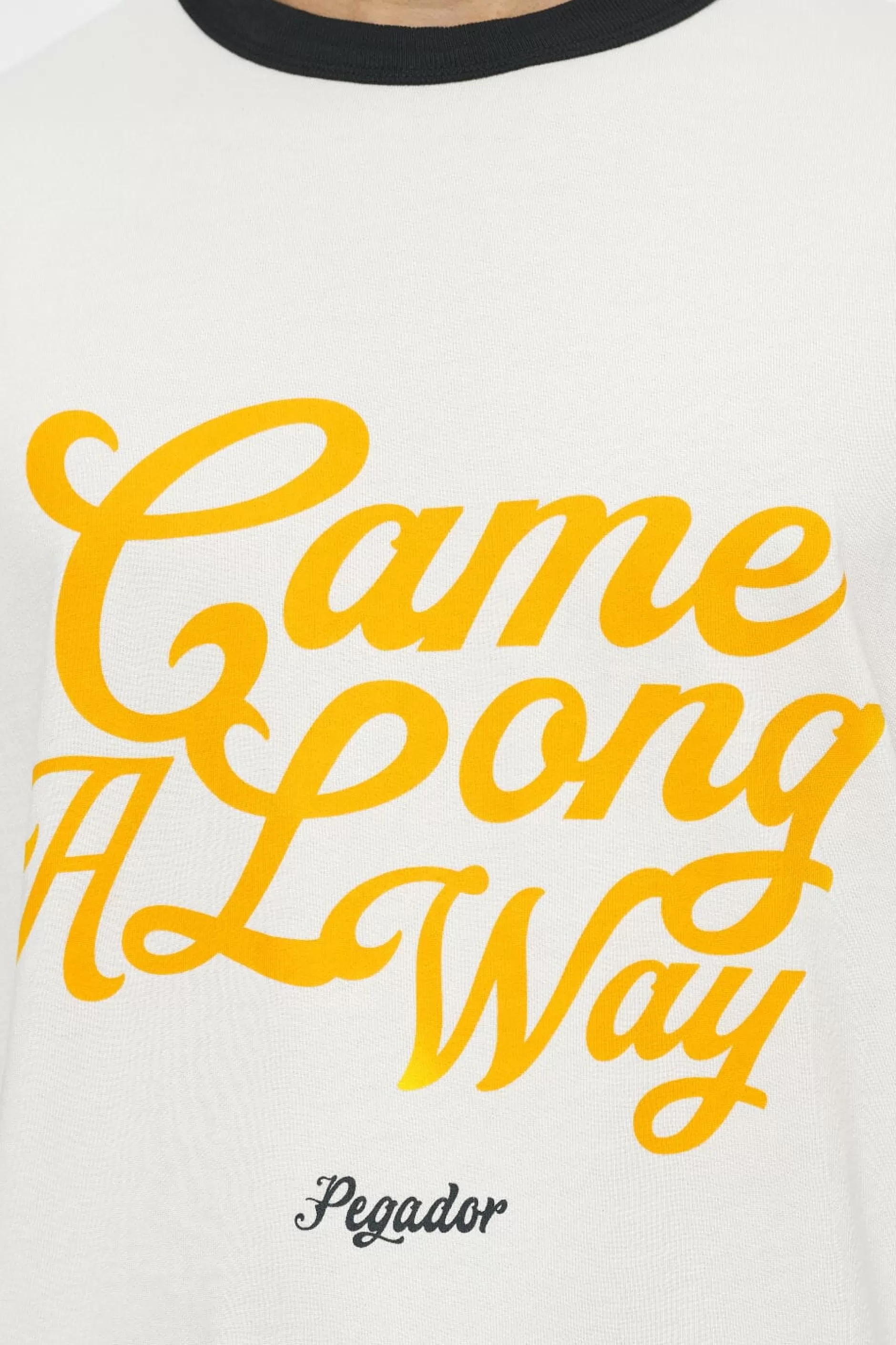 Trounce Oversized Ringer Tee Vintage Washed Angels Cream Black Ink-Pegador Online