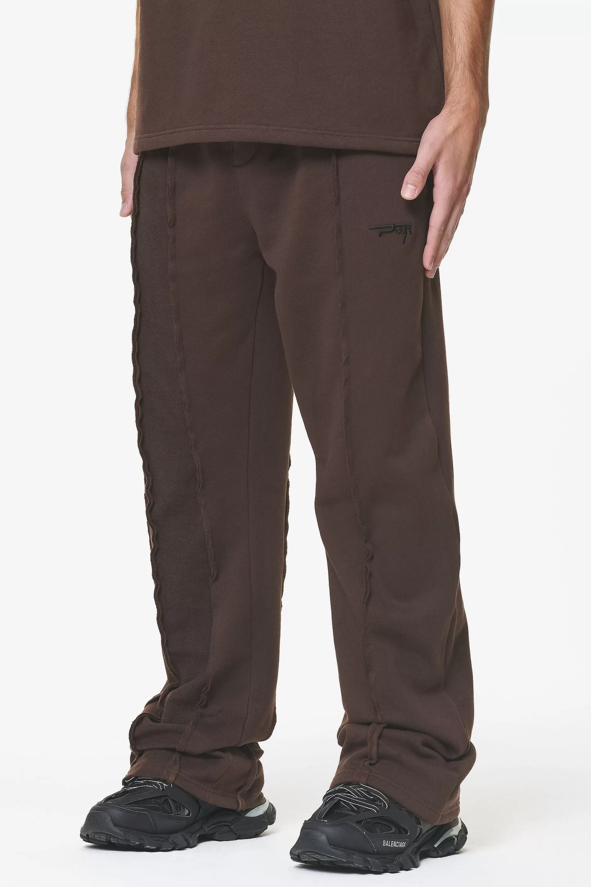 Wyso Inside Out Terry Sweat Pants Washed Oak Brown-Pegador Online