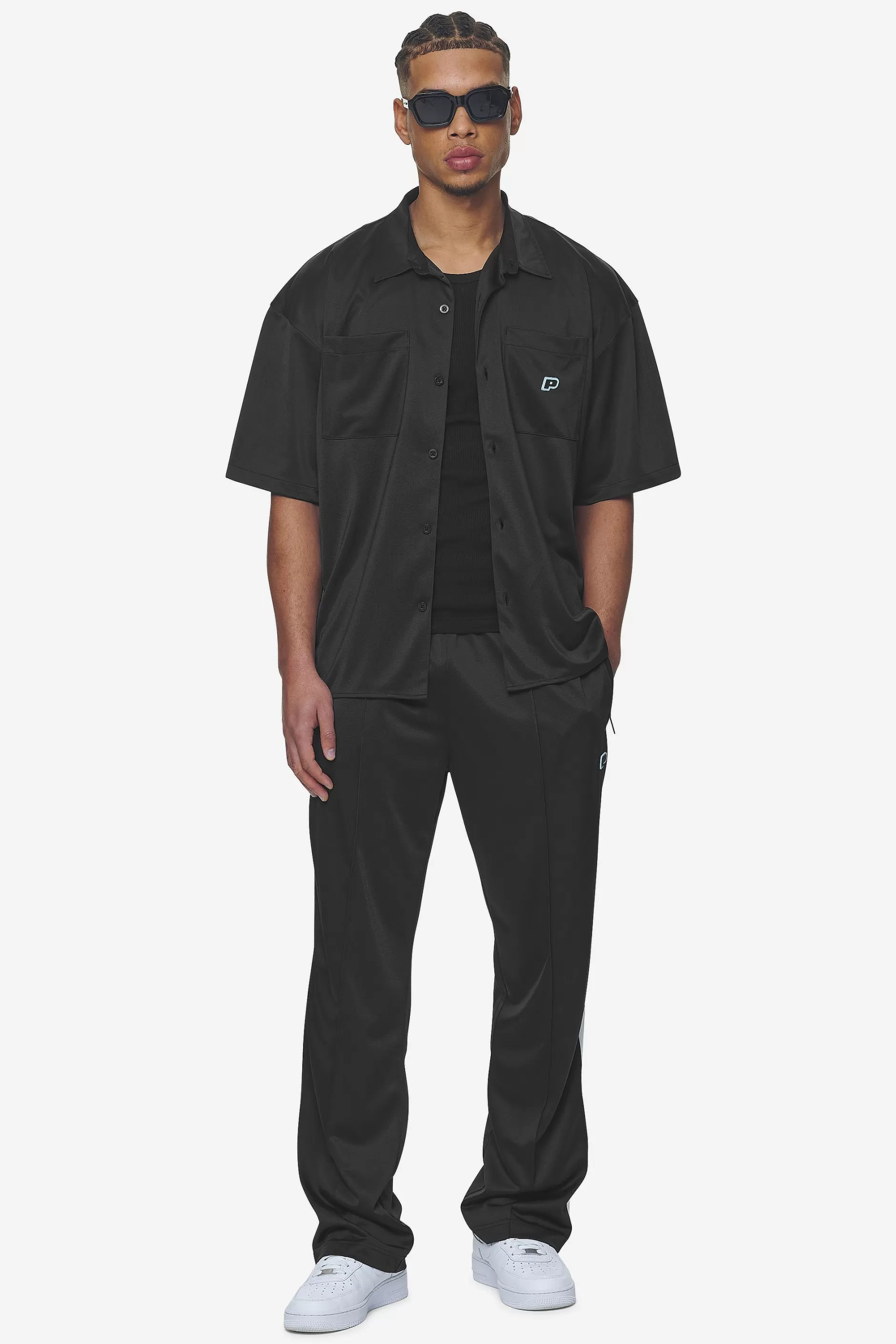 Zeno Boxy Shirt Black Baby Blue-Pegador Discount